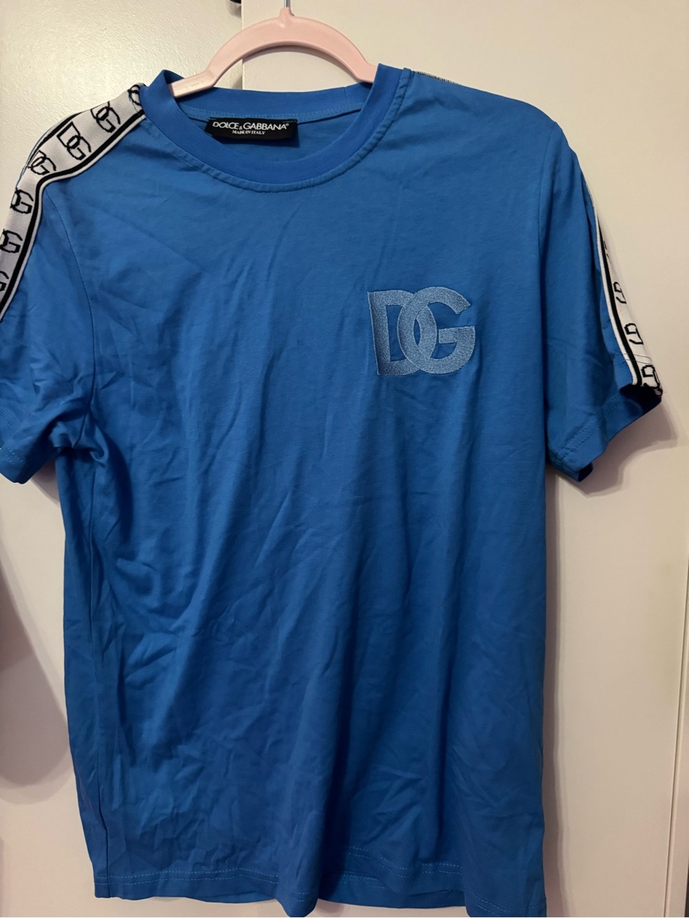 Dolce & Gabbana Bright Blue DG Logo Short Sleeve Tee
